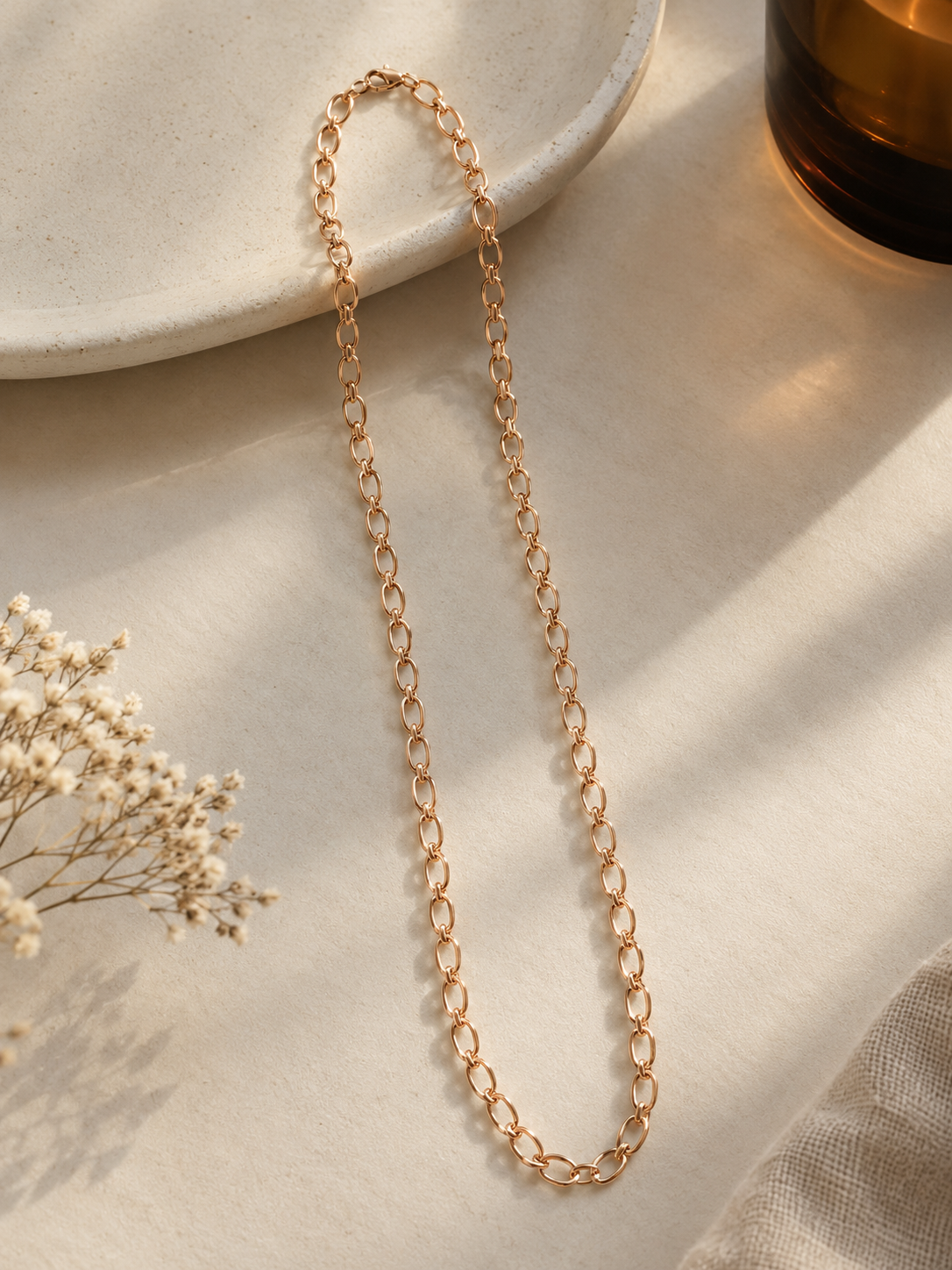 Rose Gold Oval Link Chain